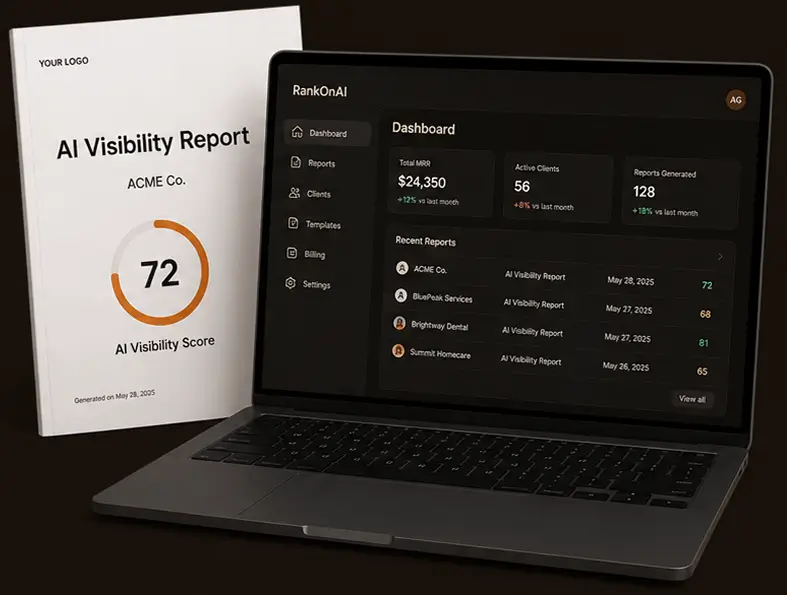 White-label AI Visibility Report and RankOnAI dashboard